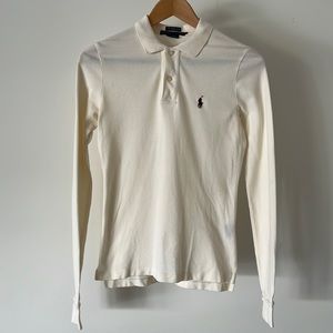 Ralph Lauren The Skinny Long-sleeve Polo - cream color Size S